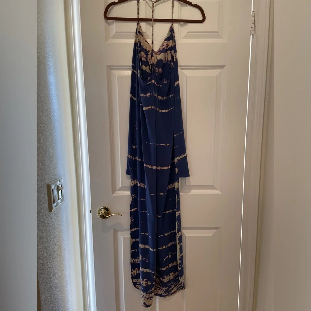 Gypsy 05 Violet Tie Dye Hi Low Silk Dress-Size XS - Picture 5 of 6